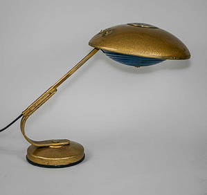 French modernist mid century desk task lamp Ferdinand Solere Gold finish (1 of 7)