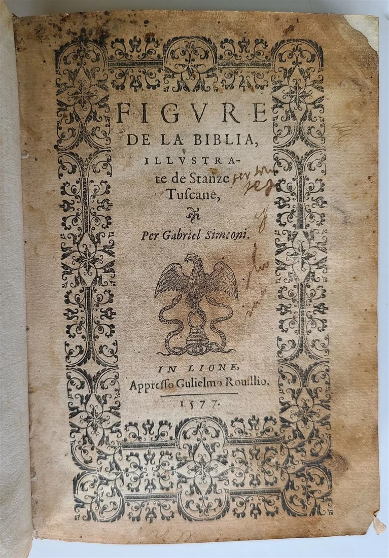 1577 BIBLE ILLUSTRATED antique VELLUM BINDING Figure de la Biblia 16th CENTURY (1 of 16)