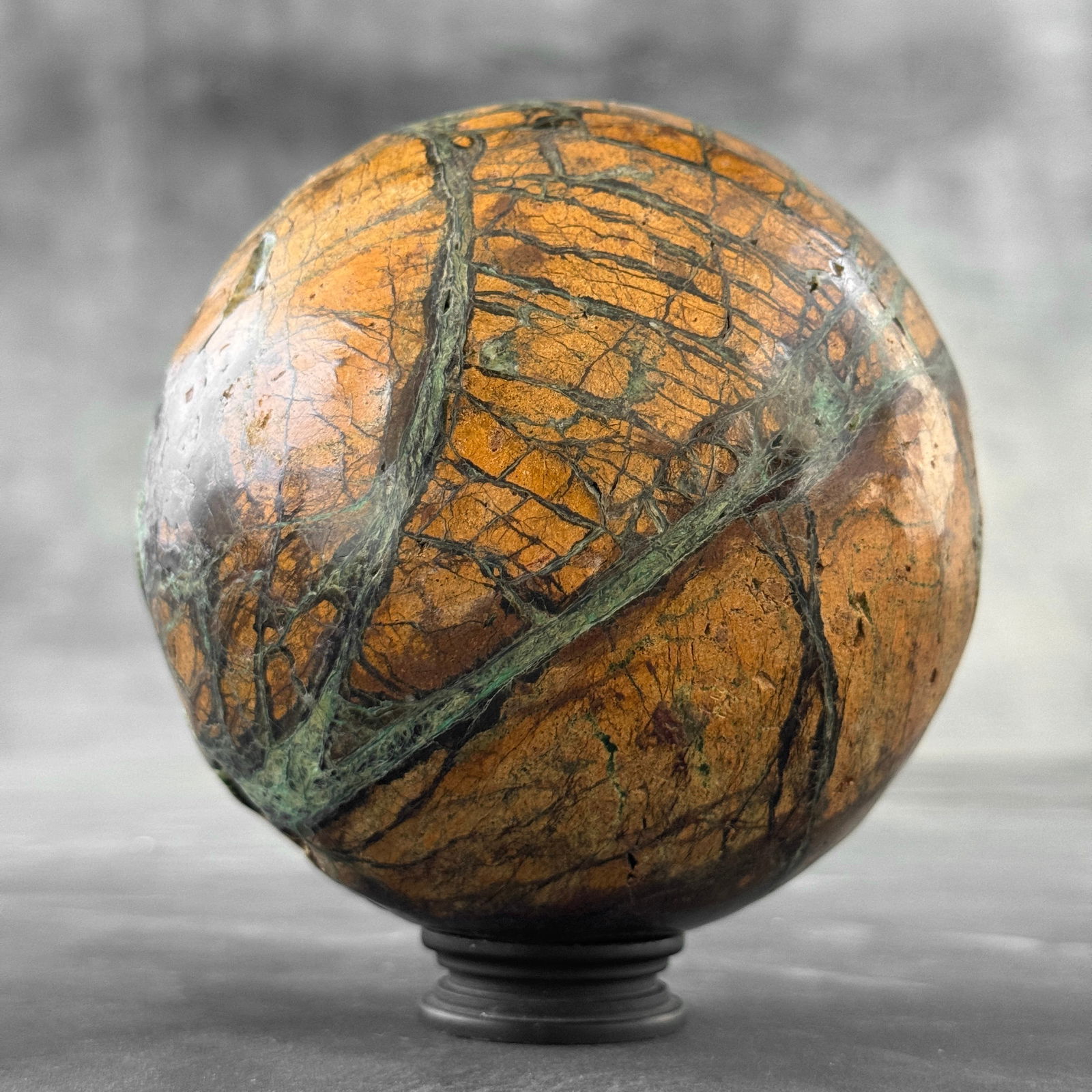 Stunning crystalized green smithsonite sphere with stand (1 of 10)