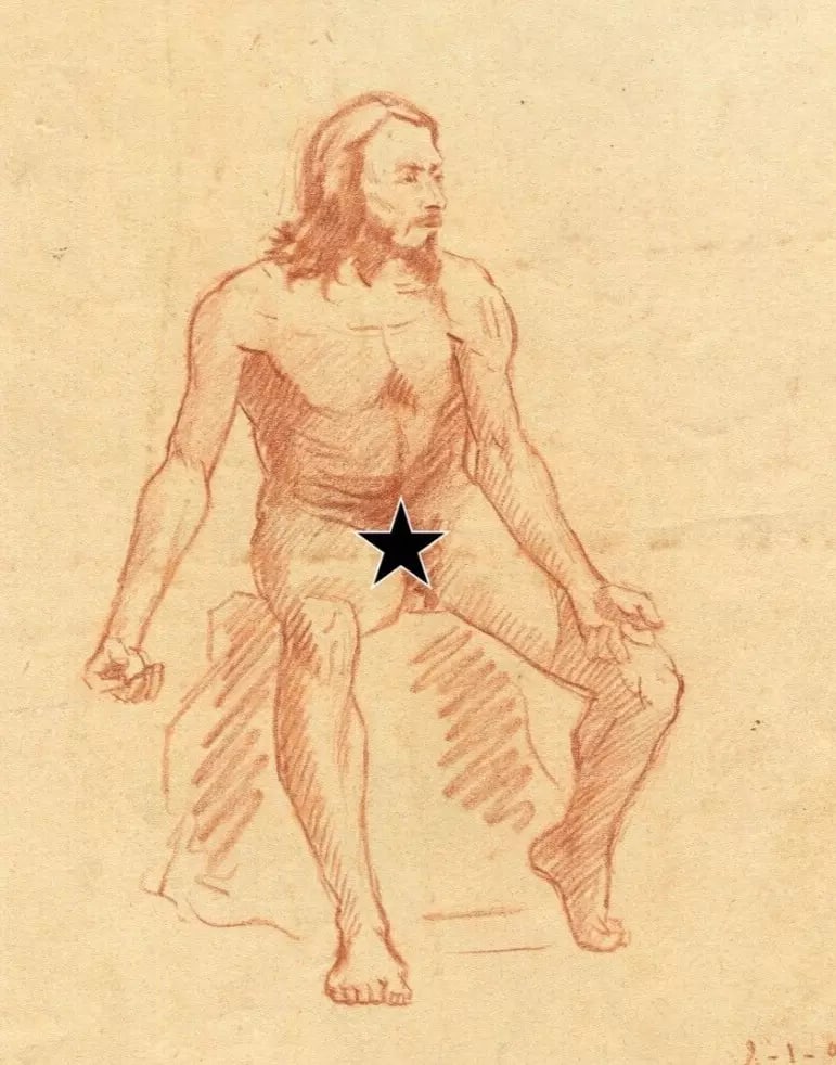 Antique Old Pencil Drawing Original Figure Man sitting down 1901: Description Pencil on paper 24 x 20 cm stains, folds All our artworks are packaged to a very high standard, using protective cellophane wallets, hardboard backing, and bubble wrap. Framed pictures are