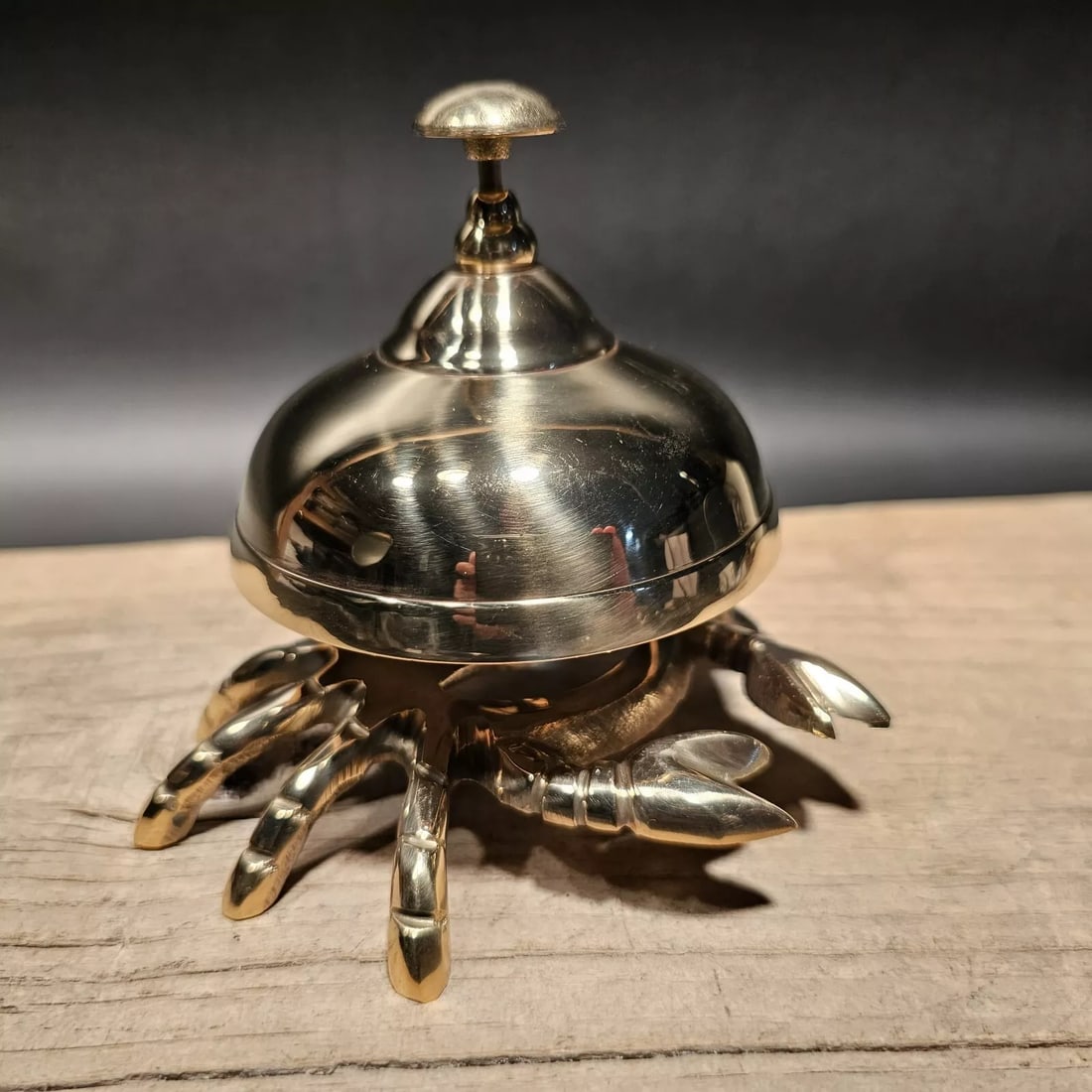 4 1/2" Brass Coastal Crab Table Desk Bell (1 of 11)