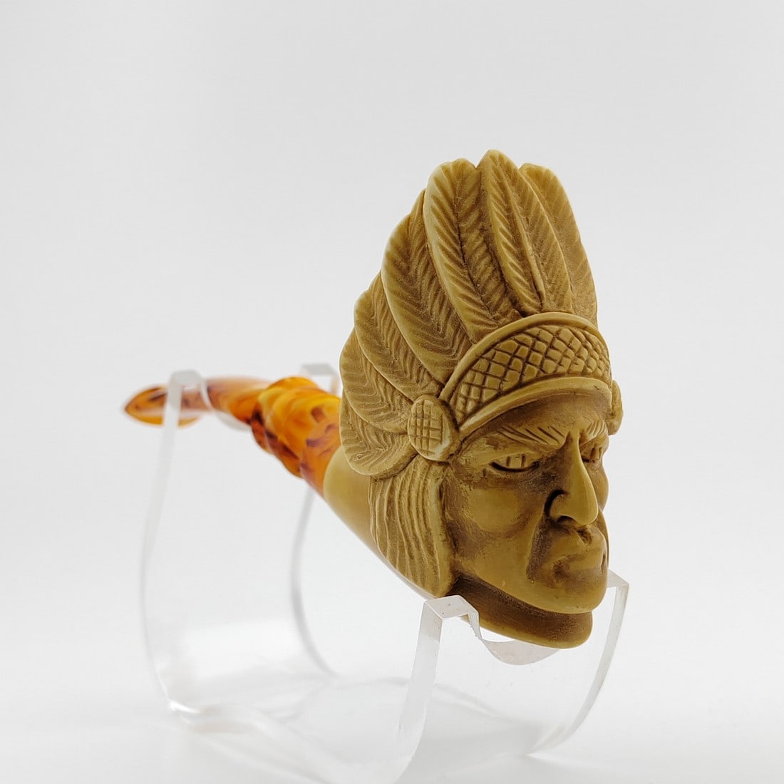 Native American Indian Warrior Chief Meerschaum Pipe (1 of 9)