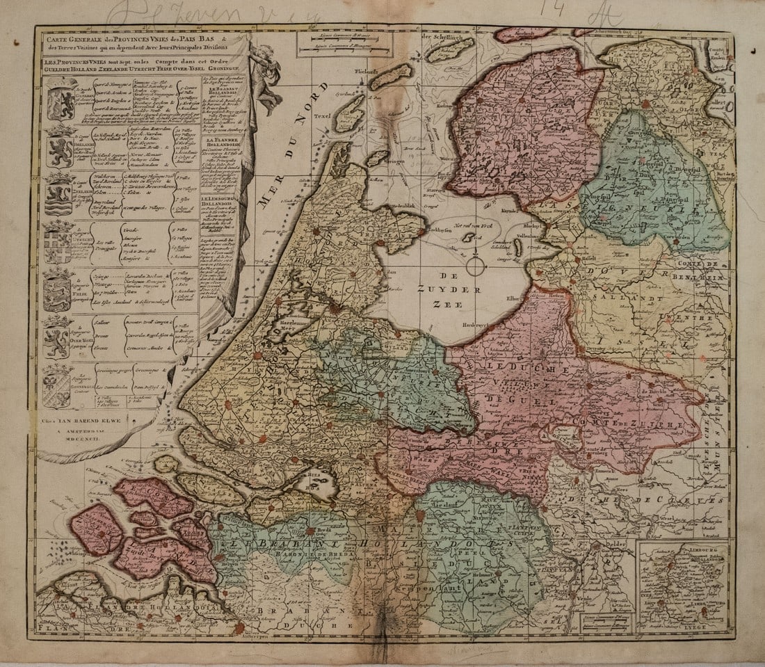 1792 Elwe Map of Holland -- Carte Generale des Provinces Unies des Pais Bas et Terres Voisines… (1 of 1)