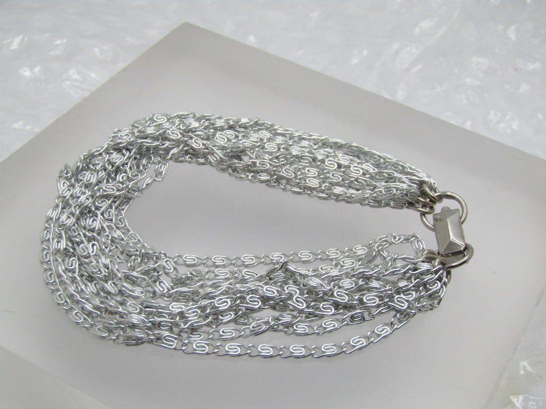 Vintage Twelve Strand Bracelet, Signed Celebrity, 1960's, 7.75" (1 of 5)