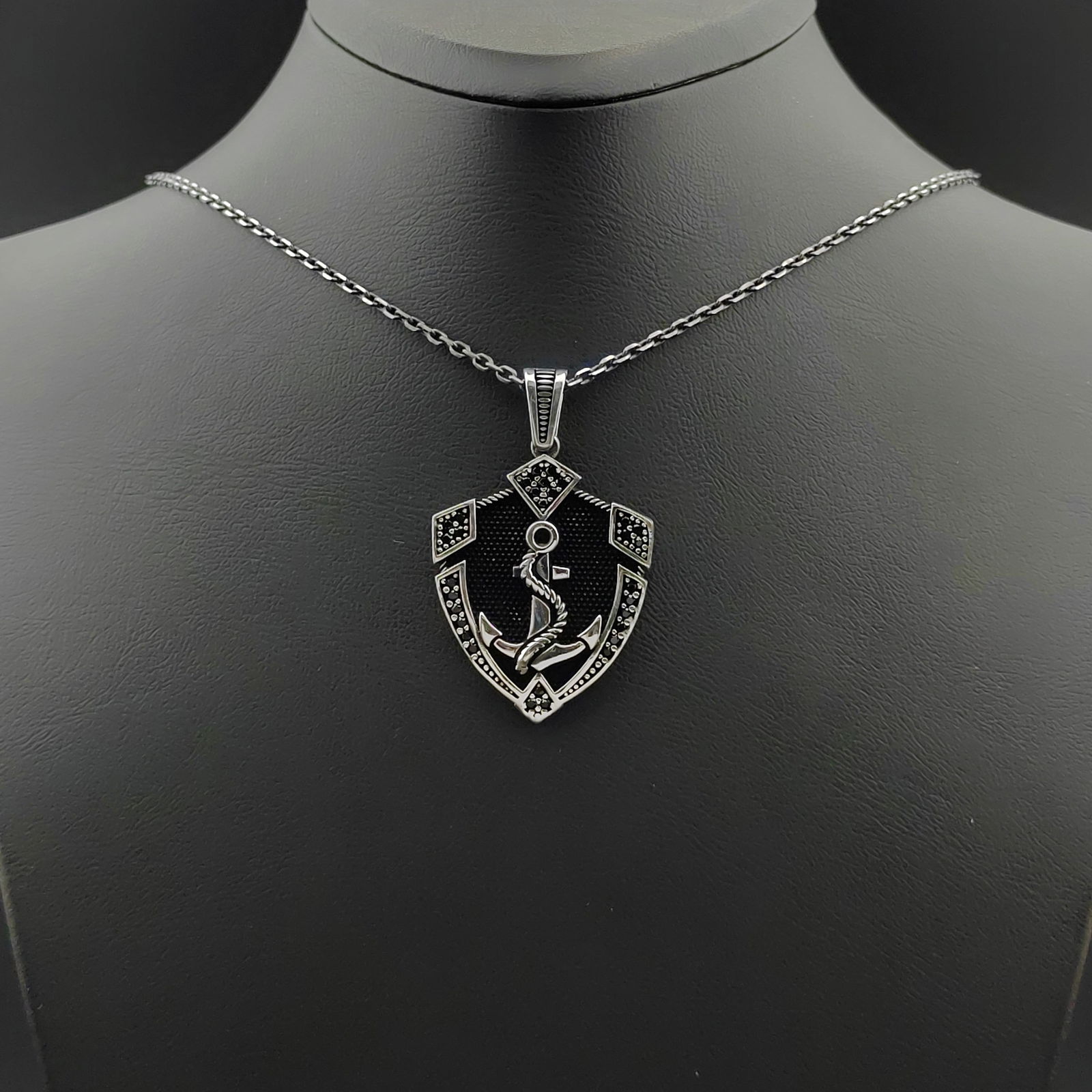 925 Silver Chain with Ship Anchor Pendant (1 of 7)