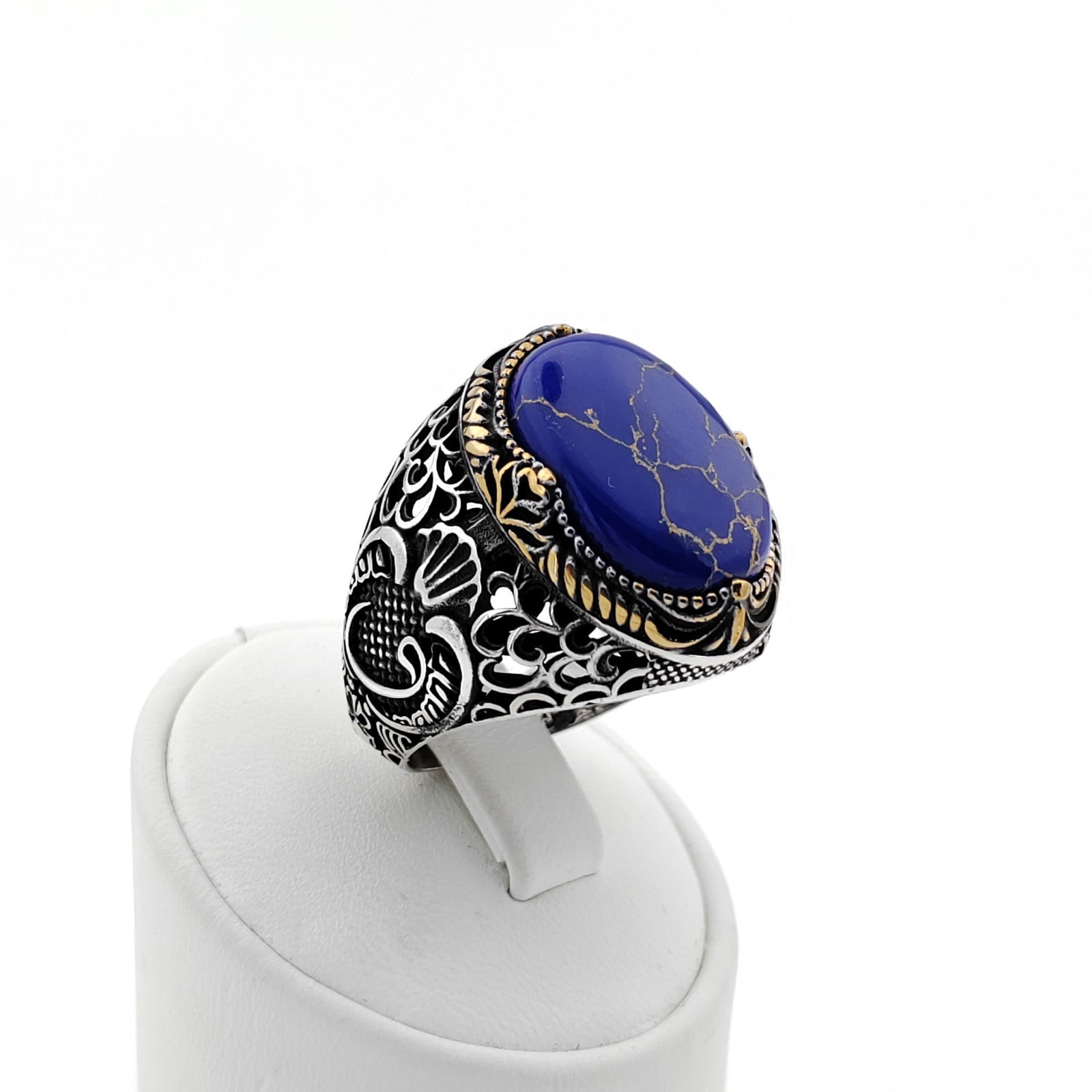 925 Silver Men's Ring with Lapis Lazuli (1 of 8)