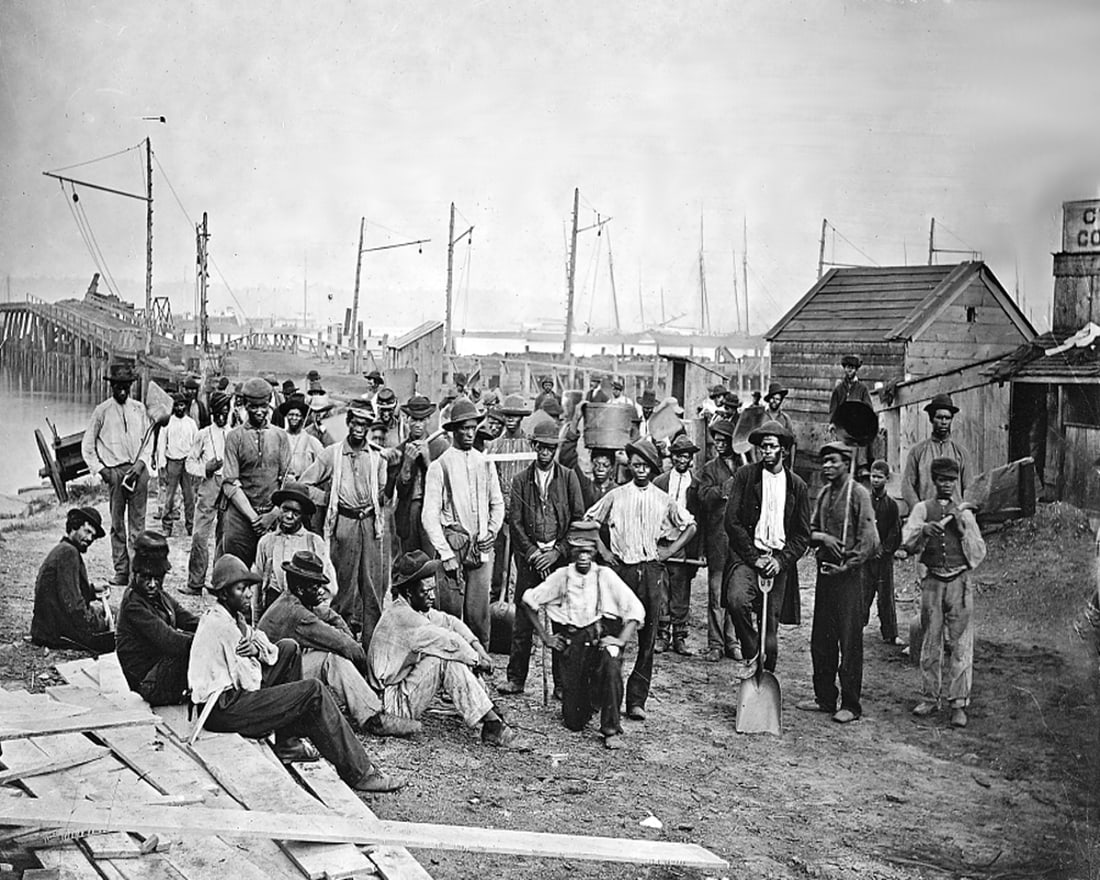 C. 1862, NEGRO LABORERS AT ALEXANDRIA, BY MATTHEW BRADY: Title: C. 1862, NEGRO LABORERS AT ALEXANDRIA, BY MATTHEW BRADY Artist/Source: MATTHEW BRADY Original Date: 1862 Dimensions: 8 X 10 Description: || DOMESTIC SHIPPING ONLY!|| This lot is a Dye Based Pho