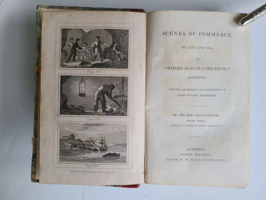 1820s SCENES of COMMERCE by LAND & SEA antique illustrated CHILDRENS BOOK (1 of 15)