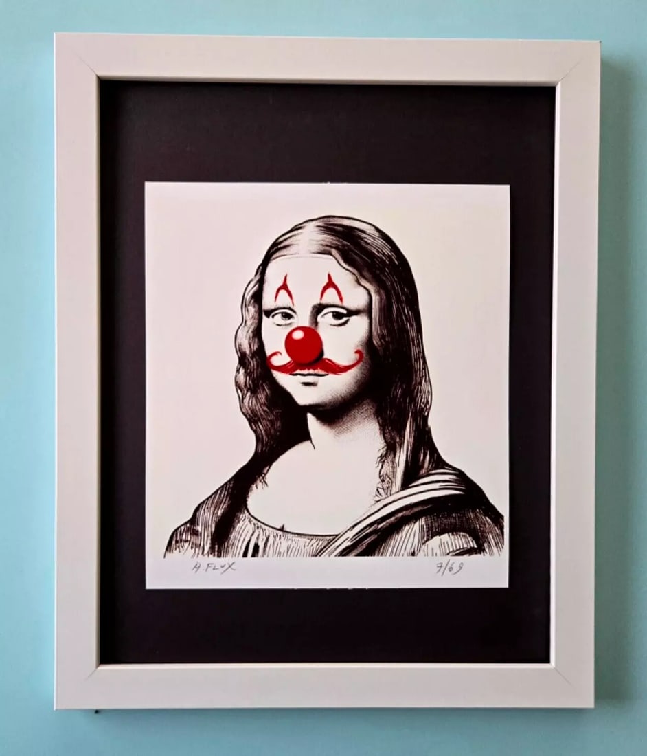 AIDAN FLUX | Hand Signed Authentic LtdED Print Framed Mona Lisa DaVinci with COA (1 of 6)