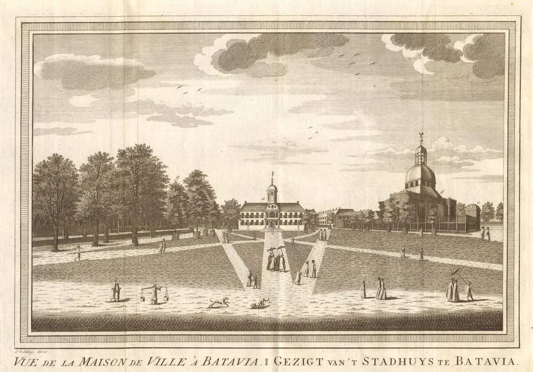 Batavia City Hall & Dutch church. Fatahillah Square, Jakarta. SCHLEY 1763 (1 of 1)