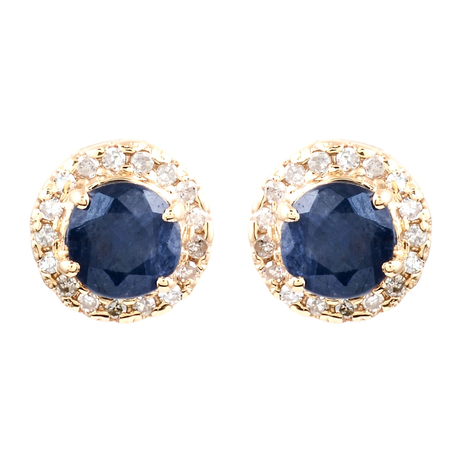 14K Yellow Gold Earrings with Sapphires and Diamonds (IGI Certified): These stunning yellow gold earrings feature two vibrant blue sapphires surrounded by thirty-four sparkling natural diamonds, combining elegance and sophistication. Certified by IGI, this piece guarant