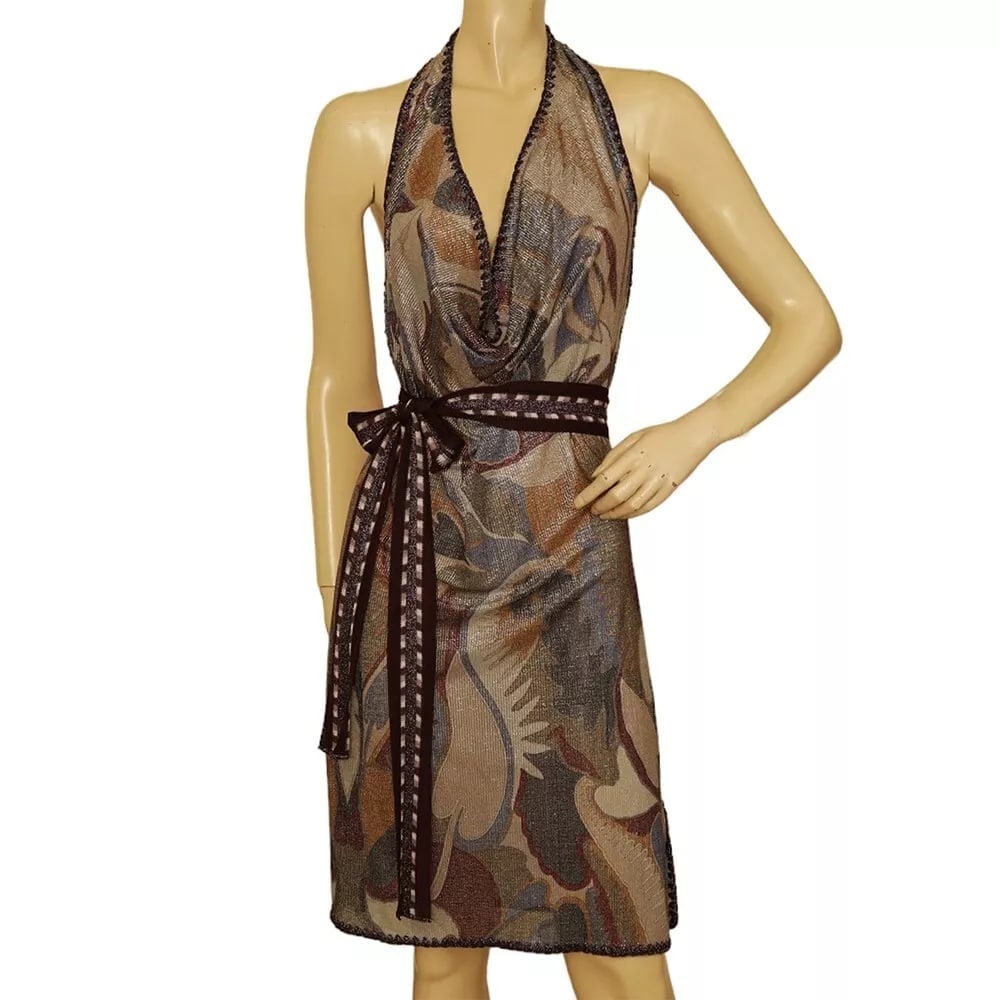 Missoni Mare Multicolored Shiny Semi Sheer Sleeveless Knit Knee Dress Size M (1 of 11)