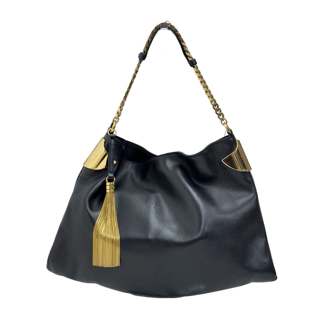 GUCCI "Gucci 1970" black leather shoulder bag (1 of 8)