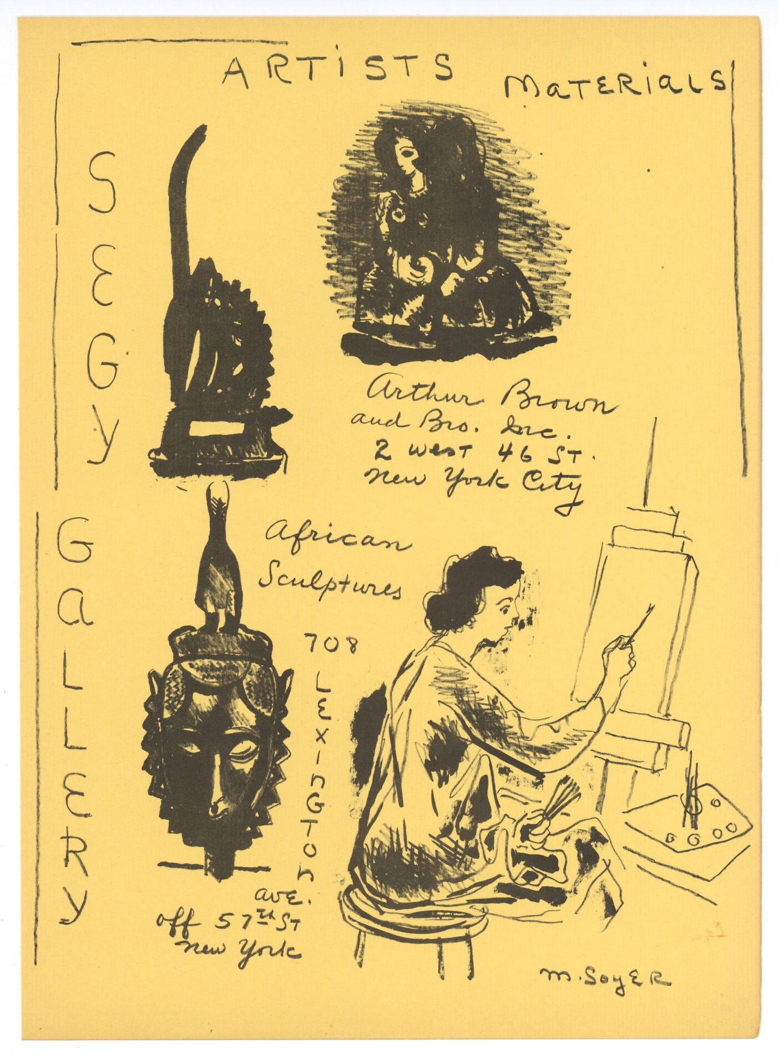 Moses Soyer original lithograph: Medium: original lithograph. This lithograph was printed in 1952 for the "Improvisations" portfolio, published by the Artists Equity Association of New York on the occasion of the 1952 Spring Fantasia