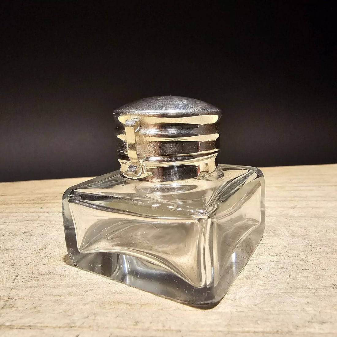 Clear Square Glass Inkwell Ink pot Bottle (1 of 11)