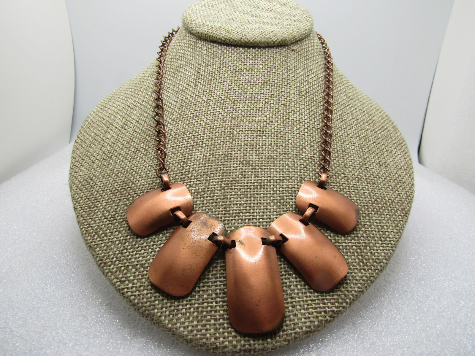 Vintage Solid Copper Drop Necklace, 18", 1970's-1980's (1 of 6)