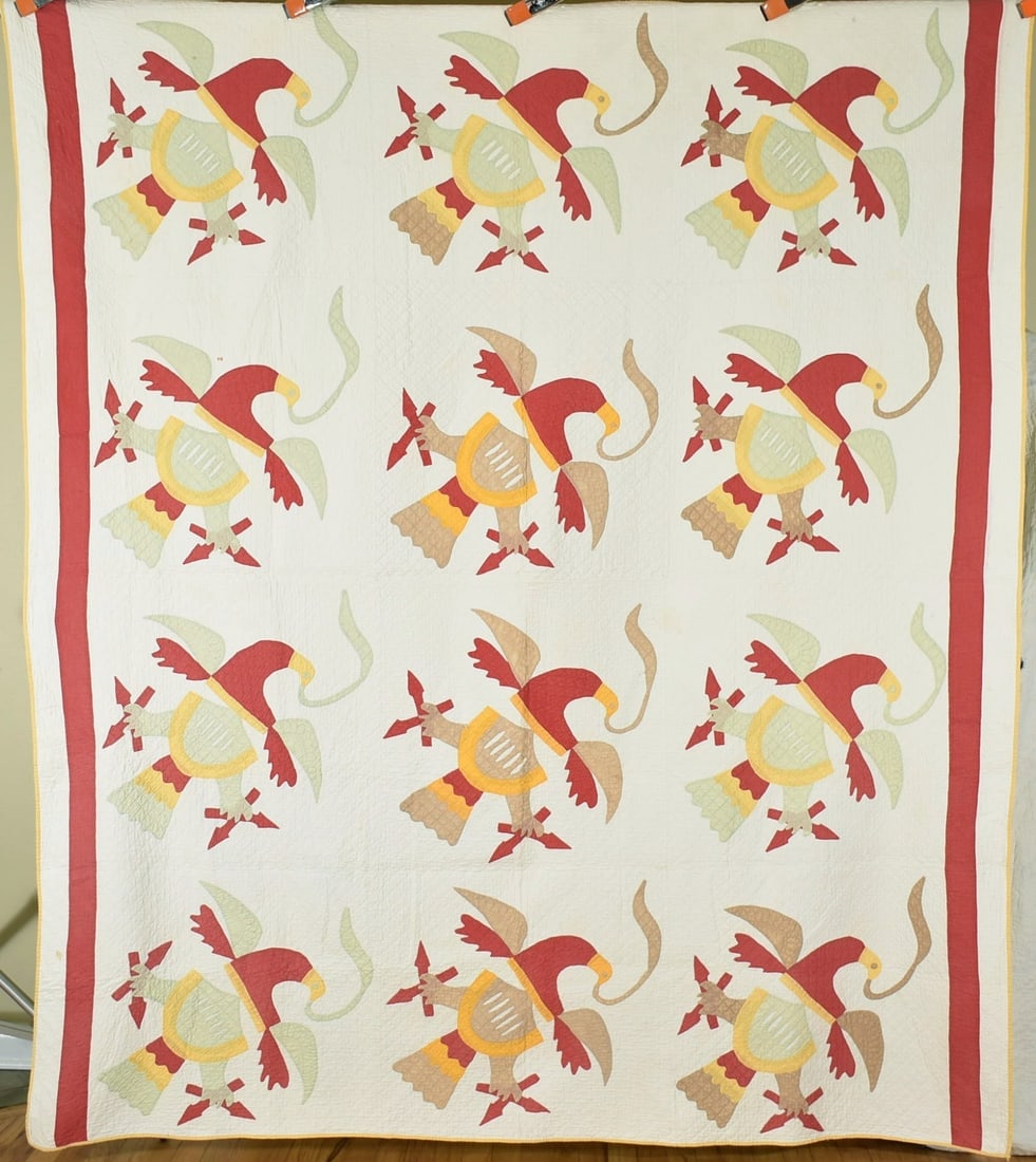 Well Quilted 1890's Eagle Applique Quilt (1 of 11)