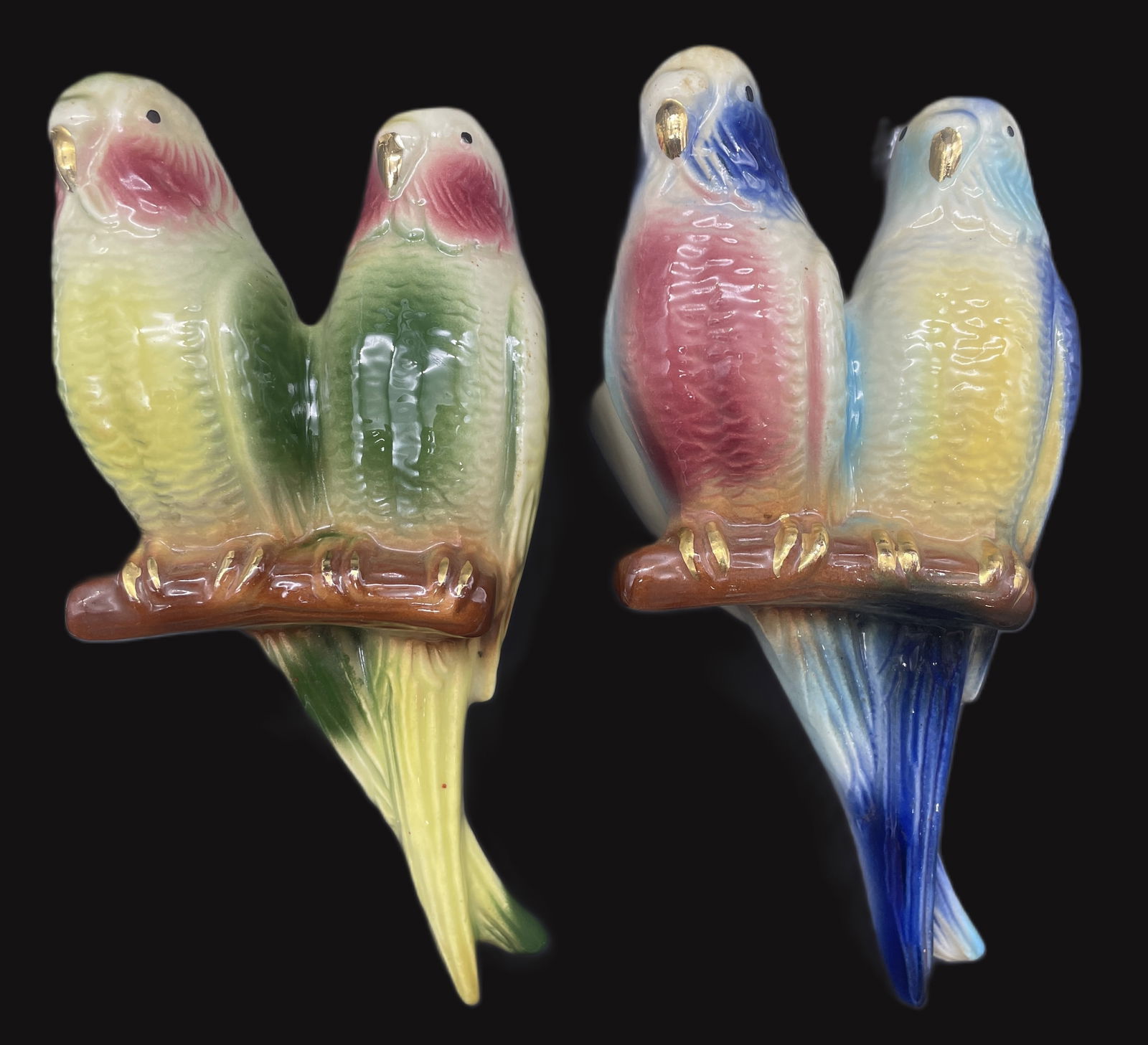 VINTAGE PARAKEET Bird WALL POCKETS (1 of 7)