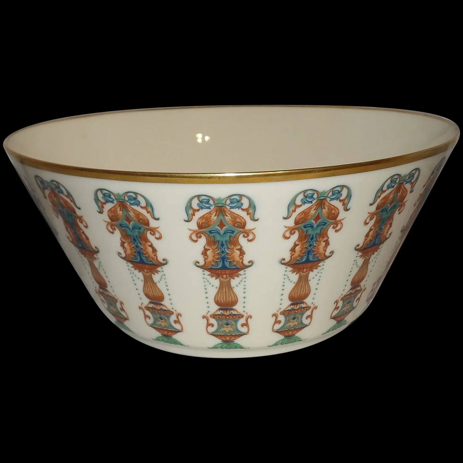 MCM Lenox Lido Hand Painted Porcelain Salad Bowl (1 of 7)