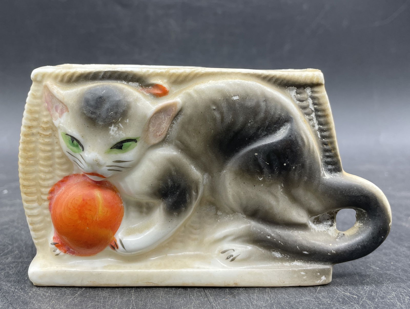 VINTAGE CAT WITH YARN MADE IN JAPAN PLANTER Trinket Dish (1 of 7)