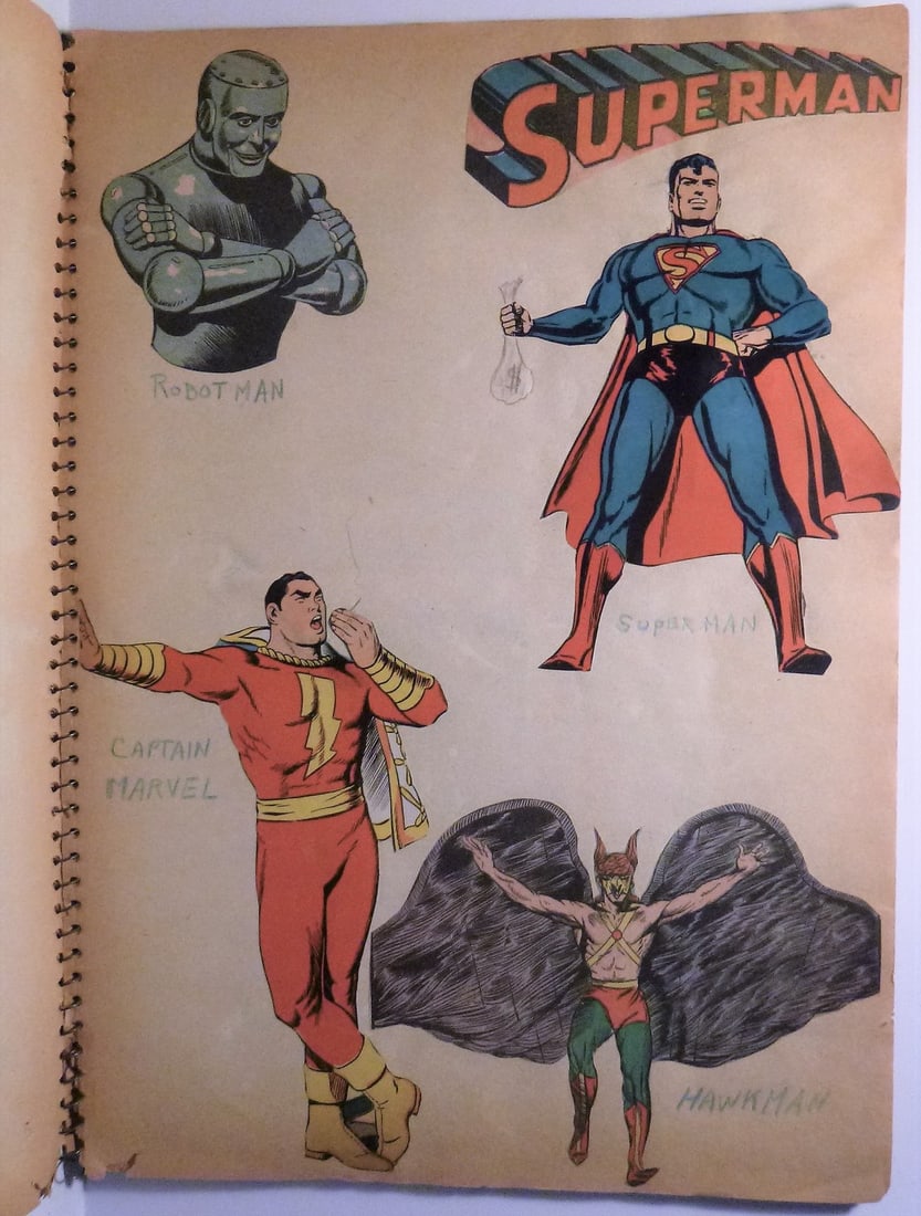 1943 WWII Scrapbook - Superheroes, Military, Postcard and Other items (1 of 15)