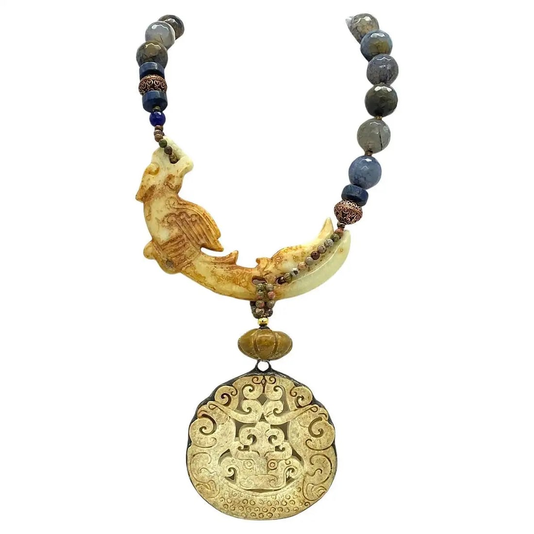 Nephrite Phoenix Statement Necklace (1 of 5)