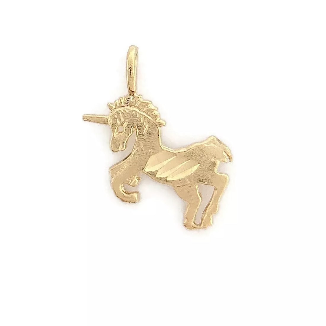 Vintage Unicorn Pendant Charm 14K Yellow Gold, .79 Grams: Vintage Unicorn Pendant Charm 14K Yellow Gold, .79 Grams This is a unique pendant charm that can be worn on the necklace or bracelet chain of your choice. Please let us know if you have any questions.