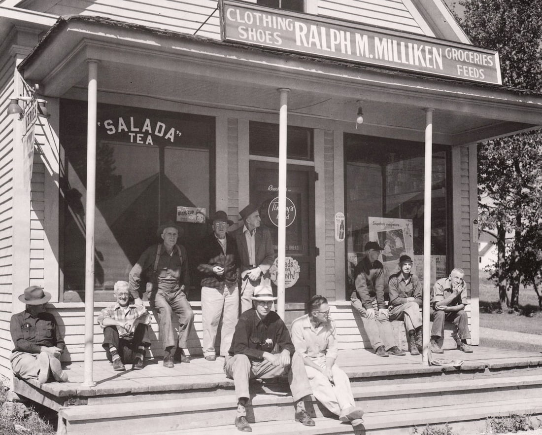 BERENICE ABBOTT- Millikin's General Store,Bridgewater, Maine: Artist: BERENICE ABBOT Print Title: Millikin's General Store,Bridgewater, Maine Medium: Photo-lithograph Printed in: Japan, 1980’s Image Size: approx. 7.5 x 9.5” Berenice Abbott (1898 R