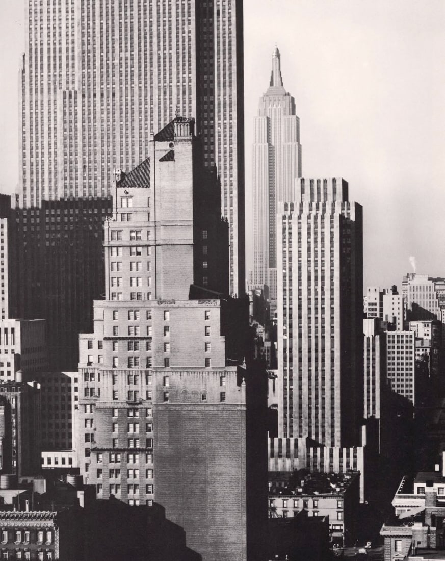 ANSEL ADAMS - New York City c. 1938: Artist: ANSEL ADAMS Print Title:New York City c. 1938 Medium: Double Impression Photolithograph Printed 1970’s in the US Image Size: approx. 11.5 x 9.5 Ansel Easton Adams (1902 – 1984),was