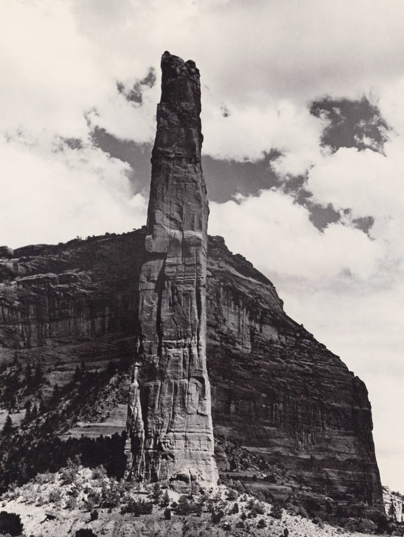 LAURA GILPIN - Canyon de Chelly, Spider Rock, n.d.: Artist: LAURA GILPIN Print Title: Canyon de Chelly, Spider Rock, n.d. Medium: Duotone Photolithograph Printed in: The USA, 1970’s Image Size: approx. 9 x 6.5” Additional Information: COA i
