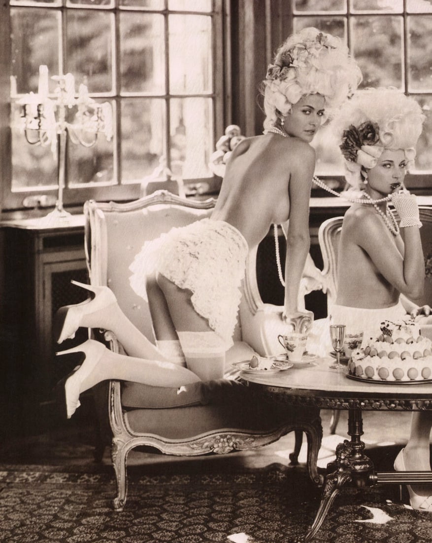 MARC LAGRANGE - Two Women, title unknown: Artist: MARC LAGRANGE Print Title: Unknown Printing Date: 2010s Medium: Photo-lithograph Printed in: Italy Image Size: approx. 13 x 10” Additional Information: COA included. Reserve: $40.00