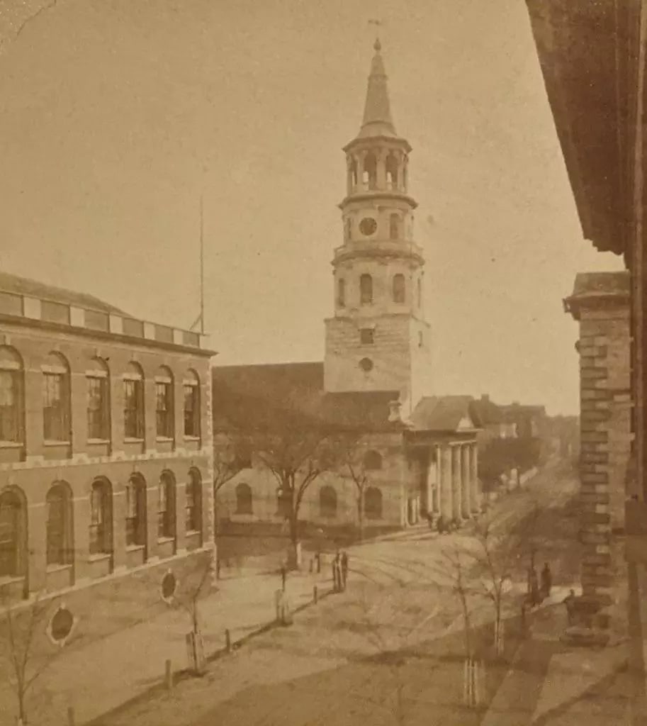 ca. 1870 s CHARLESTON, SOUTH CAROLINA COURT HOUSE ST MICHAELS CHURCH Meeting St.: ca. 1870 s CHARLESTON, SOUTH CAROLINA COURT HOUSE ST MICHAELS CHURCH Meeting St. ca. 1870 s CHARLESTON, SOUTH CAROLINA COURT HOUSE ST MICHAELS CHURCH Meeting St. Description ( Circa 1870s Charleston, 