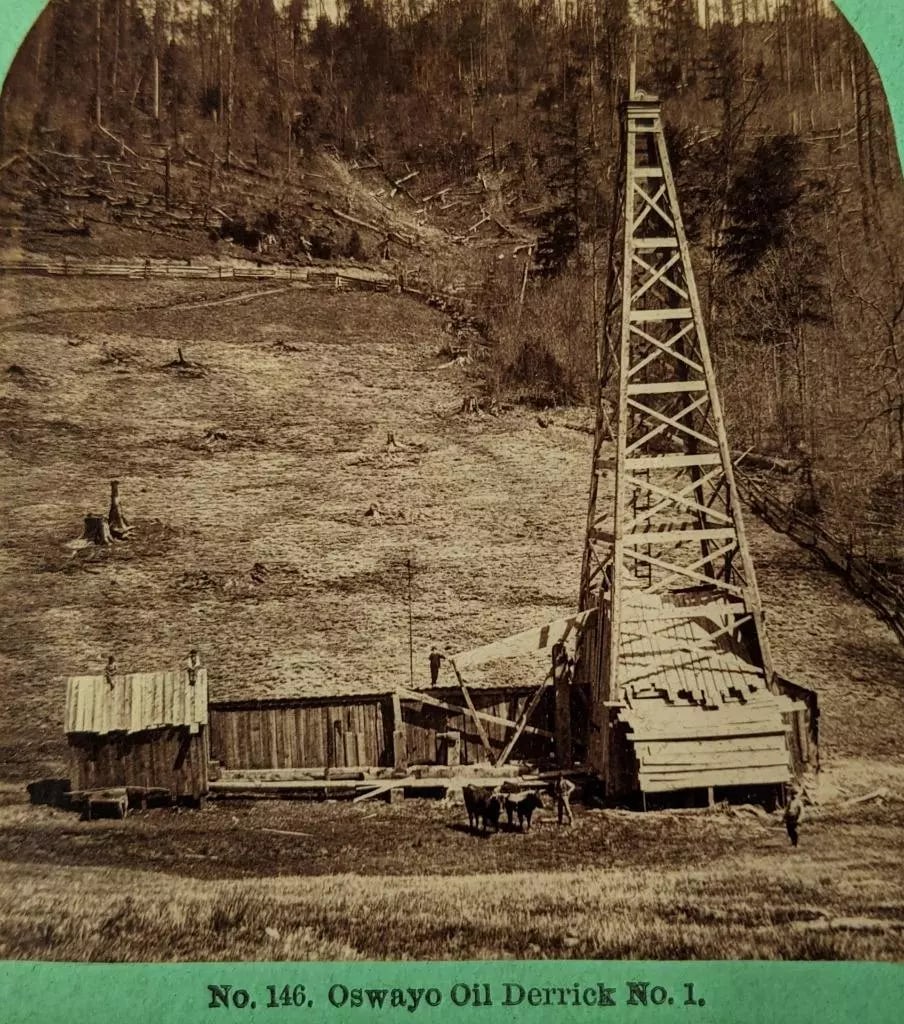 ca. 1880 OSWAYO OIL DERRICK No. 1 by WELLS of OSWAYO Pennsylvania PA (1 of 3)