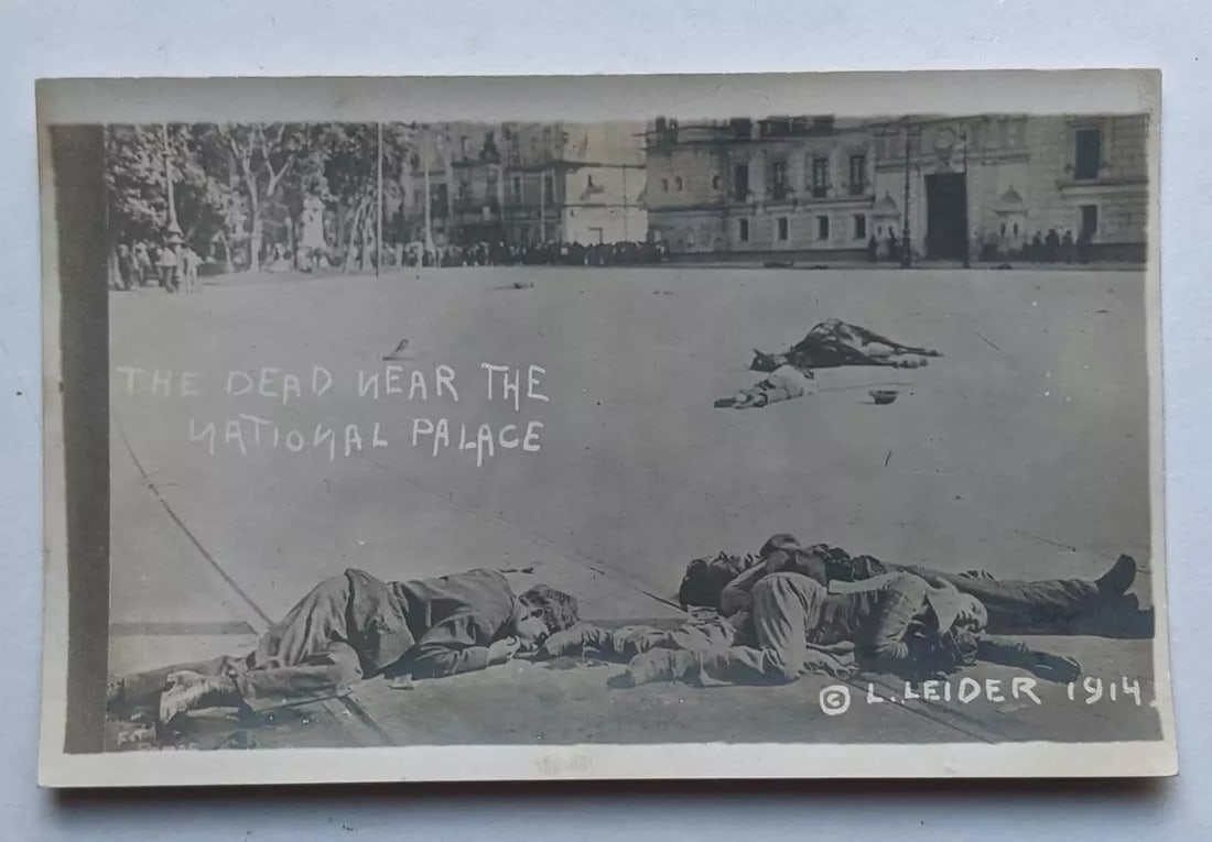 1914 MACABRE MEXICAN REVOLUTION real photo DEAD PEOPLE & HORSE NEAR NAT'L PALACE: 1914 MACABRE MEXICAN REVOLUTION real photo DEAD PEOPLE & HORSE NEAR NAT'L PALACE 1914 MACABRE MEXICAN REVOLUTION real photo DEAD PEOPLE & HORSE NEAR NAT'L PALACE Description ( 1914 Mexican War Real Ph