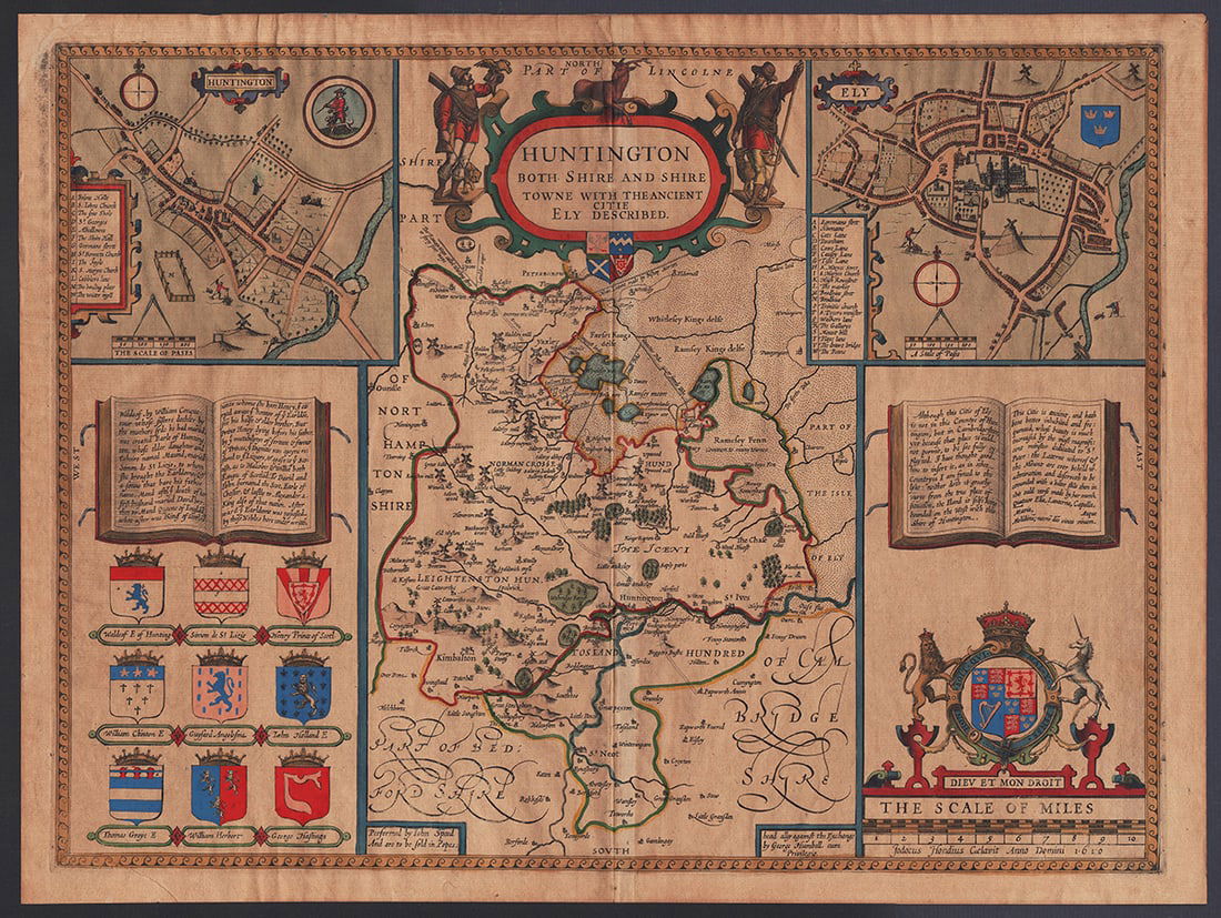 John Speed 1610 map of Huntington (1 of 7)
