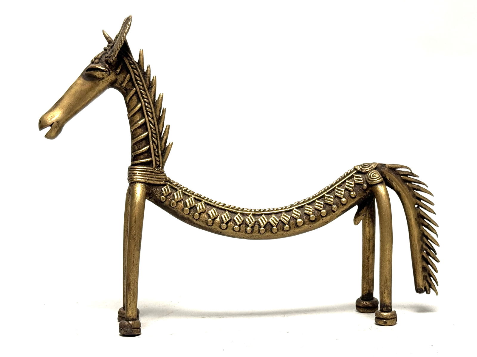 Mythological bronze cheval/horse statue - Bastar (Chhattisgarh, Central India) (1 of 12)