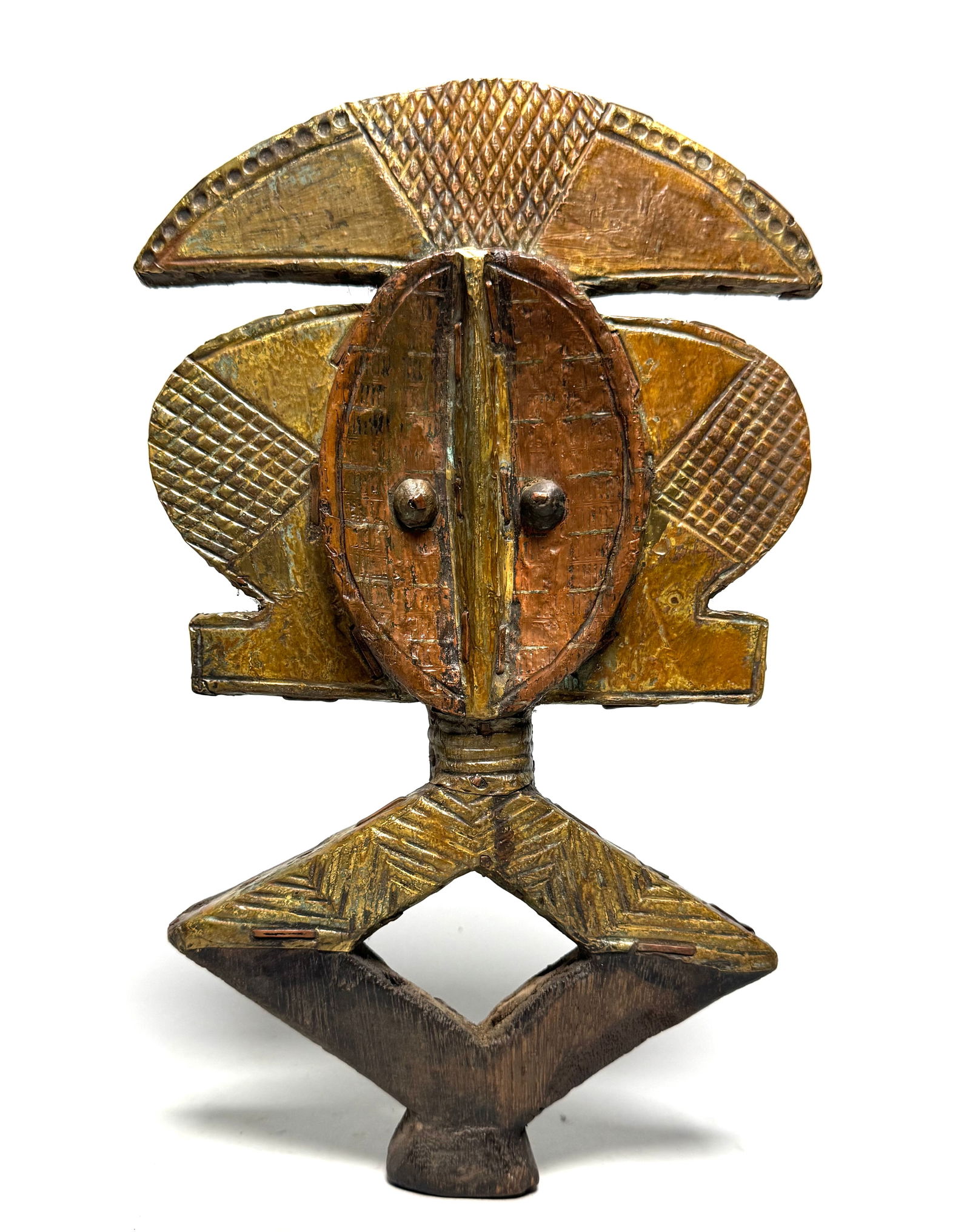 Kota Figure - Brass, Wood - Gabon - 40 cm (1 of 9)