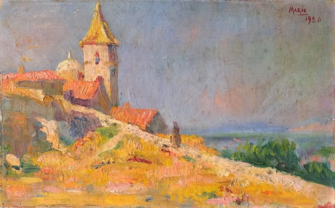Antique Oil Painting Signed South of France House Landscape 1920: Title: Antique Oil Painting Signed South of France House Landscape 1920 Description: Oil on cardboard 13.7 x 22 cm ref: 26061824 Reserve: $150.00 Shipping: Domestic: Flat-rate of $19.00