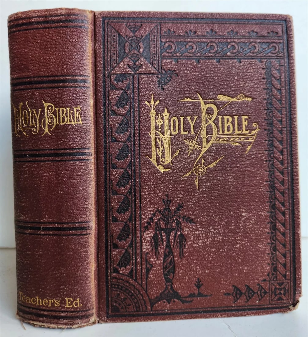 1880s BIBLE in ENGLISH antique AMERICANA Chicago ILLUSTRATED (1 of 9)