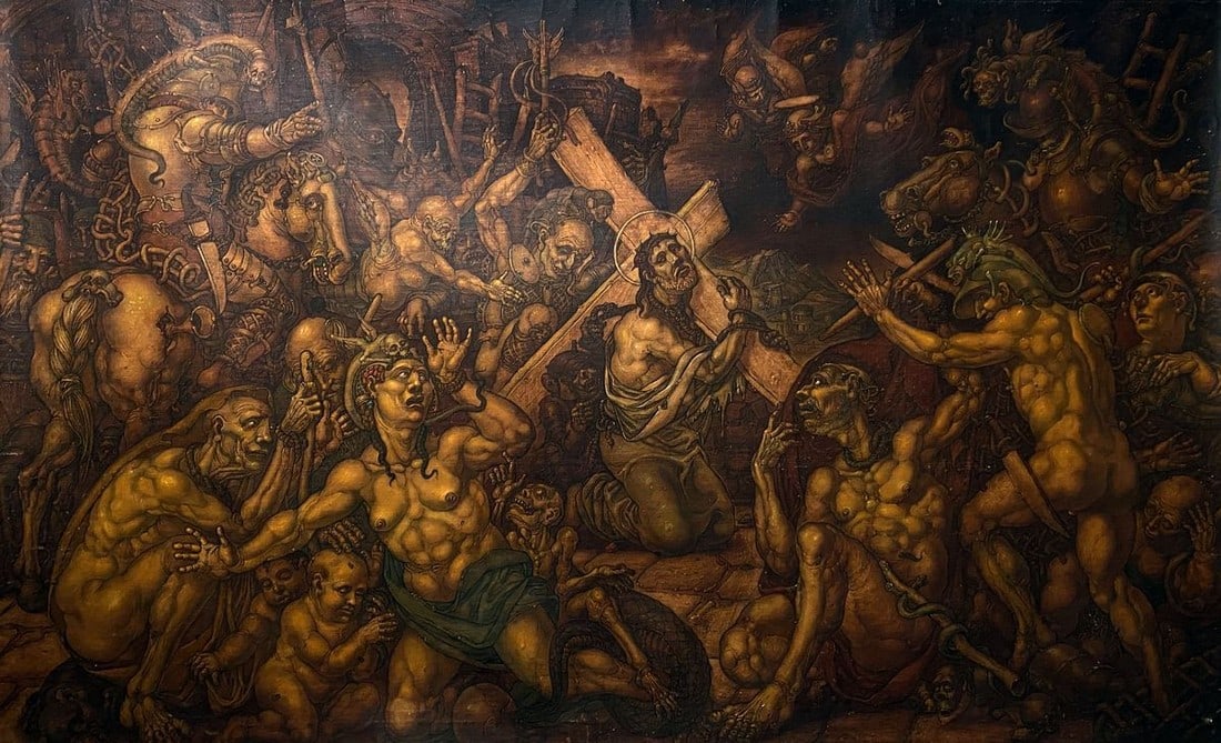 Oil painting Carrying the cross Litvinov Oleg Arkad'yevich (1 of 16)