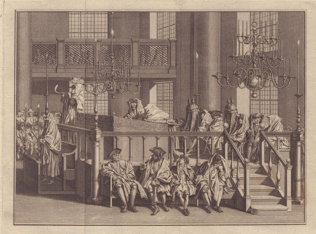 Interior of the Portuguese Synagogue, Amsterdam. Judaica. GENTS MAG 1778 print (1 of 1)
