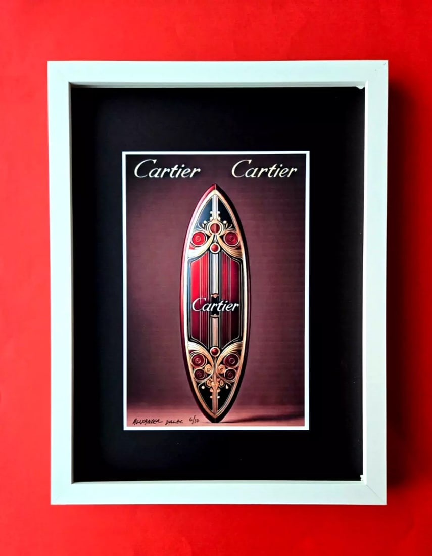 ALEXANDER DULAC MY CARTIER SURFBOARD Hand Signed Authentic Print Only 10 COA: My art is a celebration of the grandeur and splendor of the Legends of our Time. Through my portraits, I seek to immortalize those who not only define but also inspire aspiration and luxury in our con