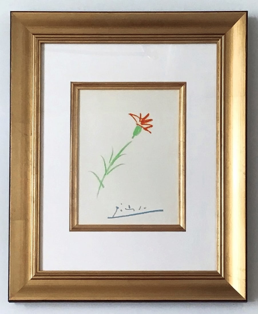 Picasso Lithograph 69 The Booded 1968 Framed: Title:The Blooded Artist: Pablo Picasso Country: Spain Medium: Lithograph- 65 Marks: Signed in plate, not numbered Paper Size: velum 13.70 x 9.50 inch Printed: 1968 on velum paper Provenance: St