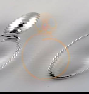 BENGT HALLBERG, Swedish modernist sterling silver ring.: BENGT HALLBERG, Swedish modernist sterling silver ring. Size: 20 mm. US Size 10-10½. Our silversmith can adjust to any size for an additional $50. Stamped: BEH 925. 1970 s. In very good condition