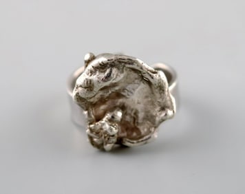 Swedish modernist silver ring, 1960's.