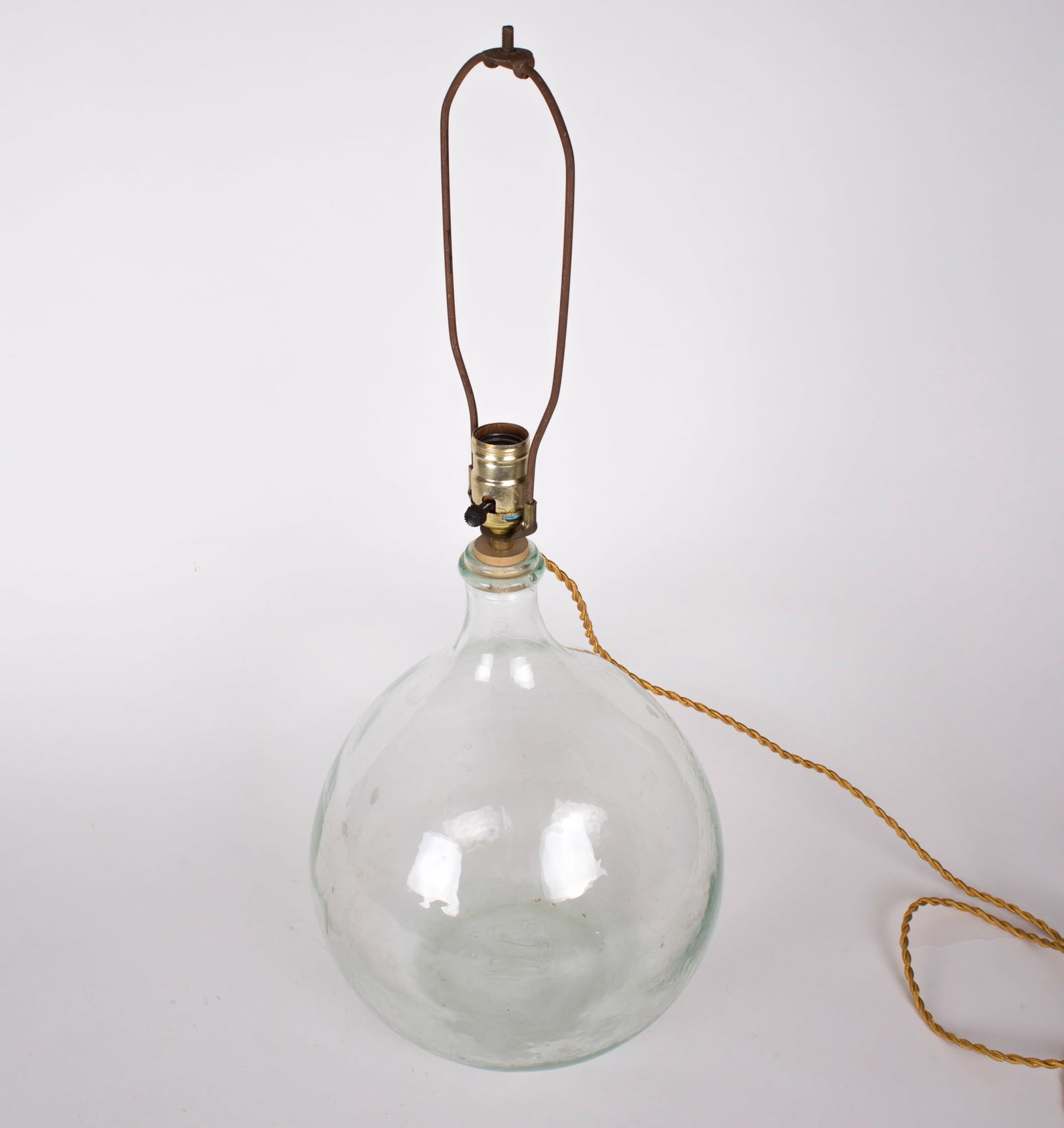 Large 19th Century Hand Blown French Glass Demijohn Dame Jeanne Bottle lamp (1 of 4)