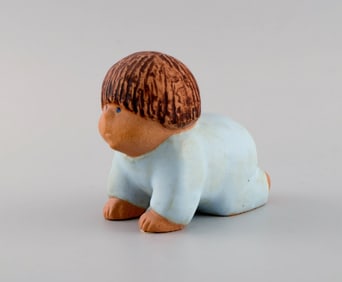 Lisa Larson for Gustavsberg. Rare figure in glazed ceramics. Baby. 1970s.