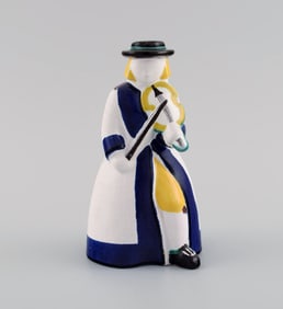 Ursula Printz (1920-1993) for Gustavsberg Studiohand. Candle holder / figure in glazed ceramics.