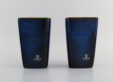 Sven Jonson (1919-1989) Gustavsberg. Two Lagun vases in glazed stoneware. Beautiful glaze in shades