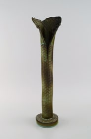 Francis Milici (b. 1952) for Vallauris. Organically shaped unique vase in glazed ceramics. Beautiful
